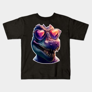 trex steal heart valentine artistic graphic Kids T-Shirt